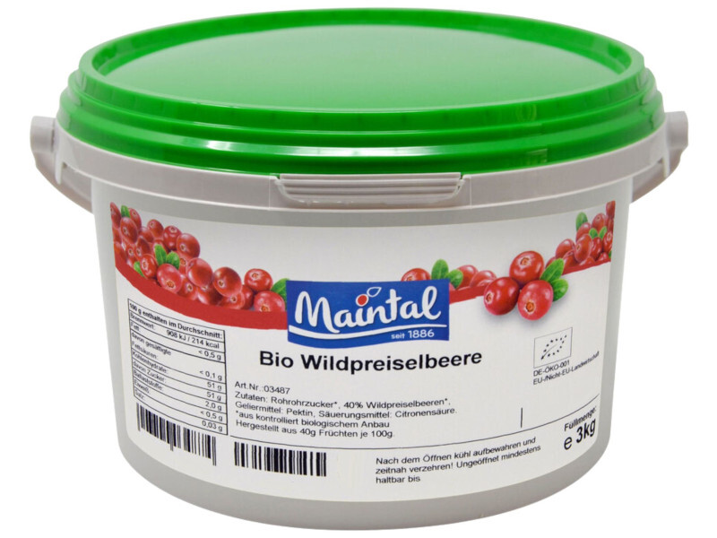 fruit preparation wild cranberry organic Maintal 3kg