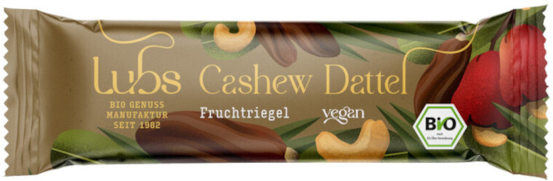 Fruchtriegel Cashew-Dattel bio Lubs 24x40g