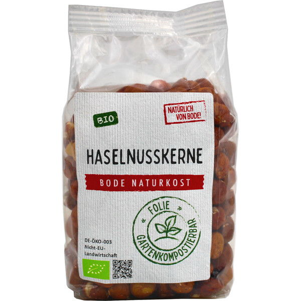 Haselnusskerne bio, gartenkompostierbarer Beutel 6x200g