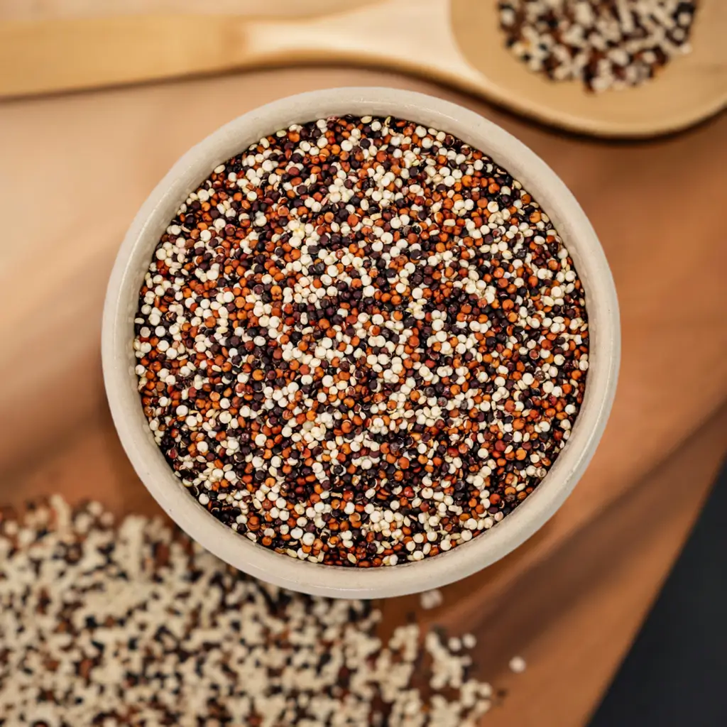 Small grains in a bowl on a table