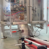 View into the flow-wrap machine