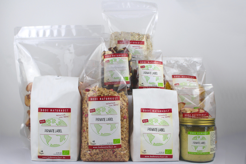 Bags of various sizes, jars